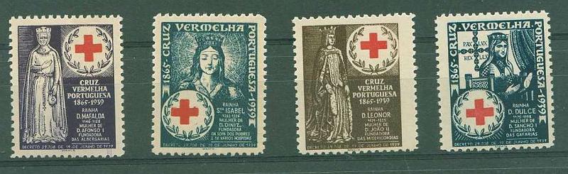 22Lis_0733.jpg -     Lote:    733                   Descrição:         1940 &mdash; Cruz Vermelha Portuguesa. Rainhas de Portugal. Eládio Santos 109/112. Série completa.        **       Valor Base:     &euro; 5,00     Valor Venda:     &euro; 8,00     