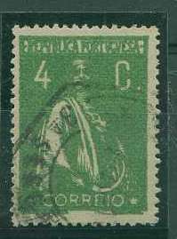 22Lis_1044.jpg -     Lote:    1044            Portugal       Descrição:         1917/20 &mdash; Ceres. Novas taxas e cores. CE226, 4c verde, denteado 15x14. Repinte.        O       Valor Base:     &euro; 5,00     Valor Venda:     &euro; 5,00     