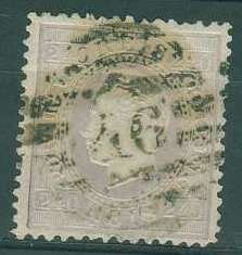 22Lis_1201.jpg -     Lote:    1201            Portugal       Descrição:         1870/76 &mdash; D. Luís I. Fita direita. CE46, 240 reis lilás, papel liso, dentado 12 &frac12;, obliterado com carimbo da 2.ª reforma n.º 46. Selo redenteado. Valor de catálogo &euro; 1.790,00.        O       Valor Base:     &euro; 150,00     Valor Venda:     &euro; 150,00     