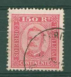 22Lis_1223.jpg -     Lote:    1223            Portugal       Descrição:         1892/93 &mdash; D. Carlos I Diogo Neto. CE77, 150 reis carmim, denteado 13 &frac12;, papel porcelana. Valor de catálogo &euro; 90,00.        O       Valor Base:     &euro; 20,00     Valor Venda:     &euro; 20,00     