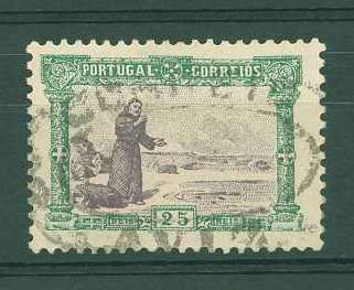 22Lis_1244.jpg -     Lote:    1244            Portugal       Descrição:         1895 &mdash; 7.º Centenário do Nascimento de S. António. CE116, 25 reis verde e violeta. Selo usado com carimbo de dupla oval "CORREIO / AVIZ".        O       Valor Base:     &euro; 5,00     Valor Venda:     Retirado     