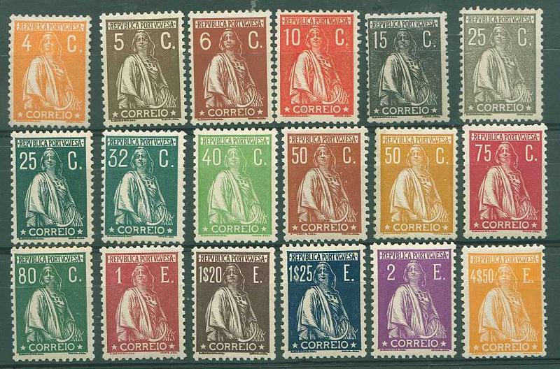 22Lis_1314.jpg -     Lote:    1314            Portugal       Descrição:         1930 &mdash; Ceres. Gravura retocada. CE495/512. Série completa. Valor de catálogo &euro; 161,00.        **       Valor Base:     &euro; 24,00     Valor Venda:     &euro; 44,00     