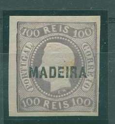 22Lis_1421.jpg -     Lote:    1421            Madeira       Descrição:         1868 &mdash; D. Luís I. Fita curva. Não denteado. CE4, 100 reis lilás malva. Calor de catálogo &euro; 249.00. MB.        **       Valor Base:     &euro; 50,00     Valor Venda:     Retirado     