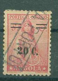 22Lis_1455.jpg -     Lote:    1455            Angola       Descrição:         Carimbos ferroviários nominativos. Selo de 20c s/ 85c tipo Ceres, obliterado com carimbo linear batido a preto de SILVA PORTO.        O       Valor Base:     &euro; 10,00     Valor Venda:     &euro; 10,00     