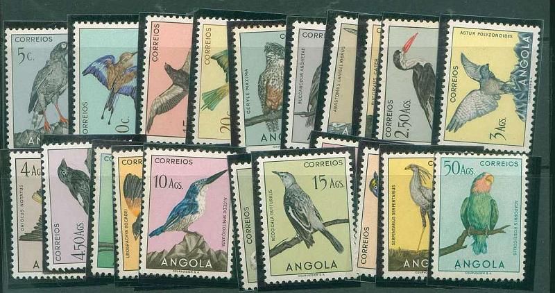 22Lis_1458.jpg -     Lote:    1458            Angola       Descrição:         1951 &mdash; Aves de Angola. CE326/49. Série completa. Valor de catálogo &euro; 362,00.        ***       Valor Base:     &euro; 75,00     Valor Venda:     &euro; 140,00     