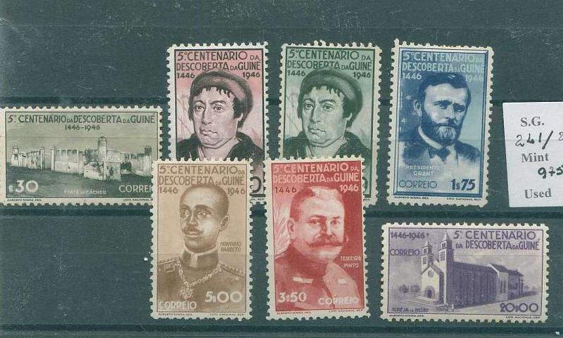 22Lis_1491.jpg -     Lote:    1491            Guiné       Descrição:         1946 &mdash; 5.º Centenário da Descoberta da Guiné. CE241/247. Série completa. Valor de catálogo &euro; 75,20.        **       Valor Base:     &euro; 18,00     Valor Venda:     Retirado     