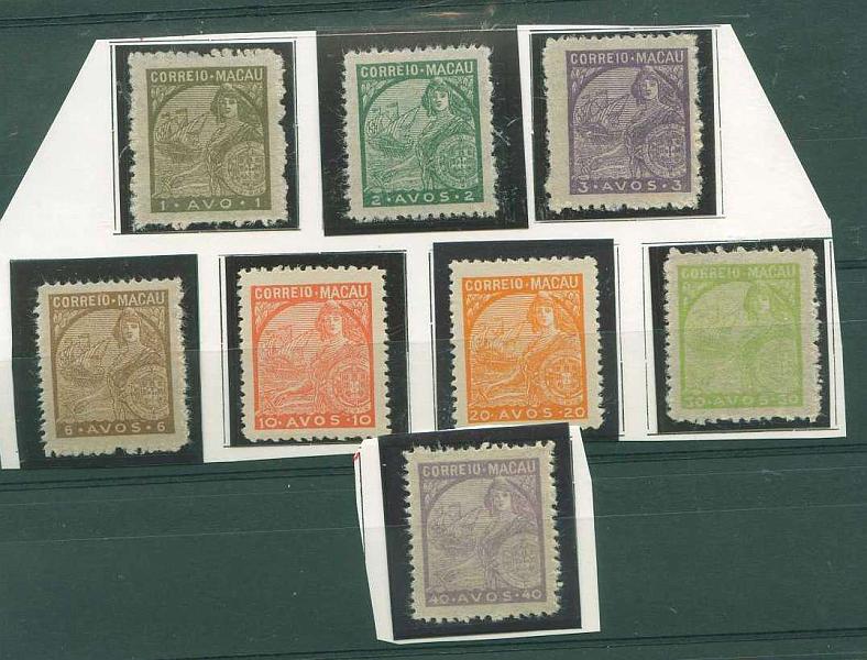 22Lis_1522.jpg -     Lote:    1522            Macau       Descrição:         1942 &mdash; Padrões. CE317/324. Série completa. Valor de catálogo &euro; 64,30.        *       Valor Base:     &euro; 20,00     Valor Venda:     &euro; 30,00     