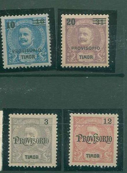 22Lis_1639.jpg -     Lote:    1639            Timor       Descrição:         1899/1937 &mdash; D. Carlos I com sobretaxa + D. Carlos I com sobrecarga Provisório + Ceres, com sobretaxa + Instrução + Assistência. CE74/75, CE97/98, CE204/205, CE IP6/10. Valor de catálogo &euro; 50.00.        */**       Valor Base:     &euro; 15,00     Valor Venda:     &euro; 22,00     
