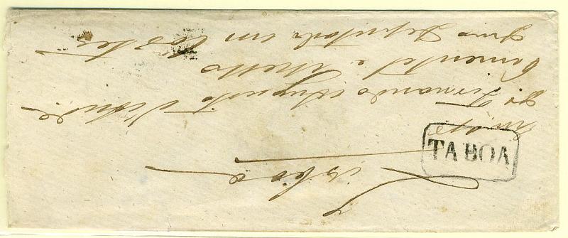 22Lis_1673.jpg -     Lote:    1673            Portugal       Descrição:         Carimbos nominativos. 1867/70 &mdash; D. Luís I. Fita curva, denteados. CE30, 25 reis carmim, em sobrescrito (verso) circulado de Tábua, para Lisboa (15.08.69) com carimbo numérico da 1.ª reforma 100 e nominativo de TABOA.        Carta       Valor Base:     &euro; 6,00     Valor Venda:     &euro; 15,00     