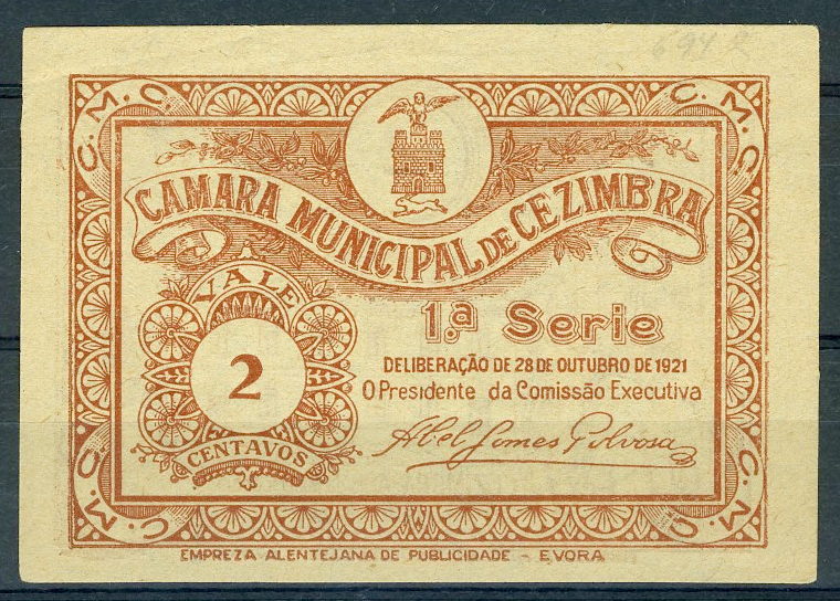 22Lis_2067.jpg -     Lote:    2067                   Descrição:         Cezimbra (Câmara Municipal). 2C, MA694. R (rara). Nova.        CDL       Valor Base:     &euro; 35,00     Valor Venda:     &euro; 35,00     