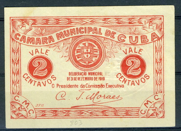 22Lis_2069.jpg -     Lote:    2069                   Descrição:         Cuba (Câmara Municipal). 2C vermelha, MA803. Nova.        CDL       Valor Base:     &euro; 6,00     Valor Venda:     &euro; 6,00     