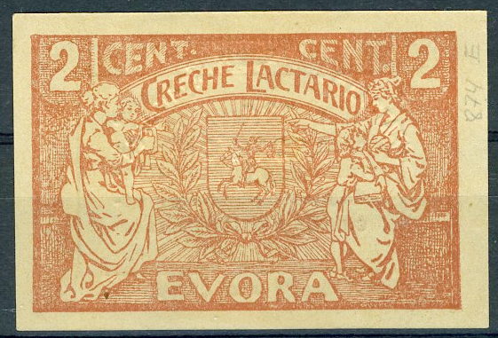 22Lis_2075.jpg -     Lote:    2075                   Descrição:         Évora (Creche Lactário). 2C, castanho-amarelo. MA874, E (escassa). Nova. Reclame 4, no verso.        CDL       Valor Base:     &euro; 10,00     Valor Venda:     &euro; 22,00     