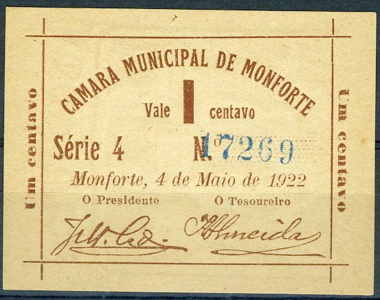 22Lis_2081.jpg -     Lote:    2081                   Descrição:         Monforte (Câmara Municipal). 1C castanho. MA1430. Nova.        CDL       Valor Base:     &euro; 7,00     Valor Venda:     &euro; 18,00     