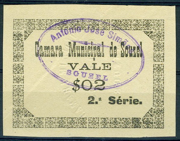 22Lis_2087.jpg -     Lote:    2087                   Descrição:         Sousel (Câmara Municipal). 2C verde escuro. MA2163a (Carimbo "António José Simões). Rara. Bela.        CDL       Valor Base:     &euro; 20,00     Valor Venda:     &euro; 20,00     