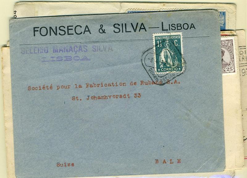 22Lis_2098.jpg -     Lote:    2098                   Descrição:      Portugal.   Lote de 5 sobrescritos circulados com selos de diversas emissões, com alguma marcofilia, e um inteiro postal de 25c Lusíadas circulado. Lote a ver.        Lote       Valor Base:     &euro; 3,00     Valor Venda:     &euro; 4,00     