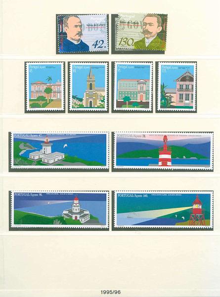 22Lis_2106.jpg -     Lote:    2106                   Descrição:      Portugal.   1996/1998 &mdash; CE2321/2560. Colecção montada em folhas Lindner e respectivos alguns, com séries completas, sem charneira + 40 blocos CE BLC163/203. Valor de catálogo superior a &euro; 480,00.        Lote       Valor Base:     &euro; 48,00     Valor Venda:     &euro; 95,00     