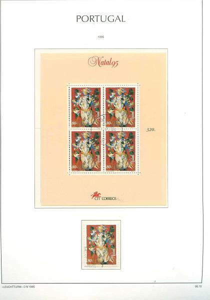 22Lis_2120.jpg -     Lote:    2120                   Descrição:      Portugal.   Colecção de Portugal com os anos de 1991/95, montadas em folhas de álbum Leuchtturm. CE1978/2320. Selos novos sem charneira. Inclui 47 blocos, e as carteiras. Também selos usados não cotados. Valor de catálogo &euro; 958,00.        Lote       Valor Base:     &euro; 80,00     Valor Venda:     &euro; 180,00     