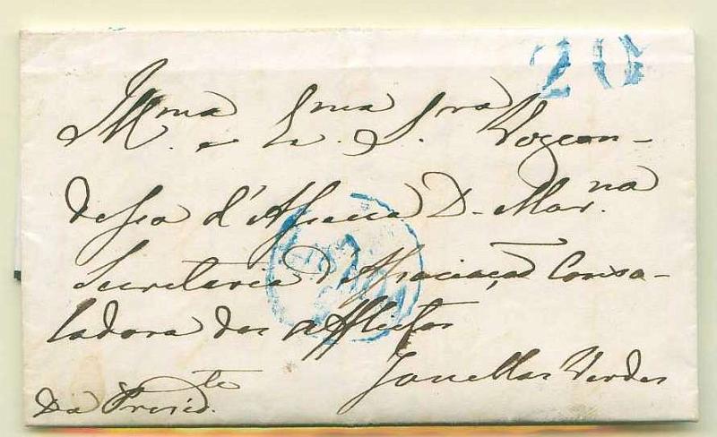 22Lis_2146.jpg -     Lote:    2146      Lotes pelo Correio              Descrição:      Lisboa &mdash;   A azul, GM LSB19 e LSB20, em carta circulada em Lisboa, com o porte de 20 reis também batido a azul.        Carta       Valor Base:     &euro; 3,00     Valor Venda:     Retirado     