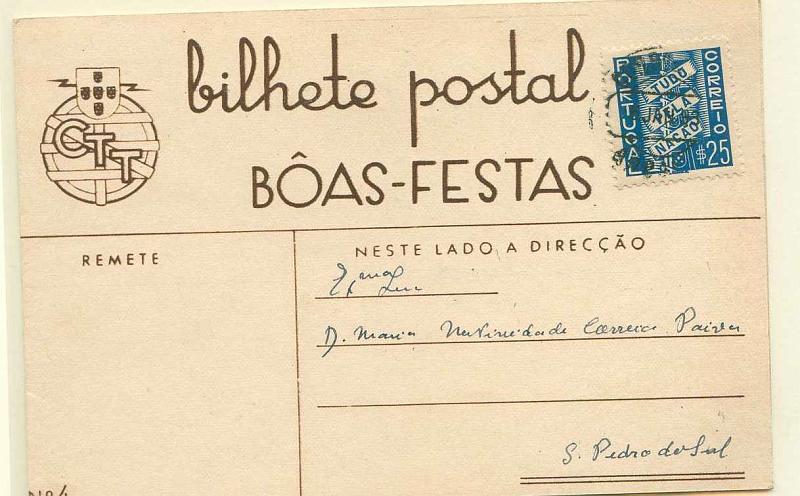 22Lis_2263.jpg -     Lote:    2263      Lotes pelo Correio       Portugal       Descrição:         1936 &mdash; Boas Festas. Tudo pela Nação. OM I &mdash; (Custo incluindo a franquia $50), n.º 4 &mdash; MESTRE DO PARAÍZO / NATIVIDADE". Gravura a castanho-amarelo. Inteiro circulado de Lisboa (06.01.37) para S. Pedro do Sul.        IC       Valor Base:     &euro; 10,00     Valor Venda:     Retirado     