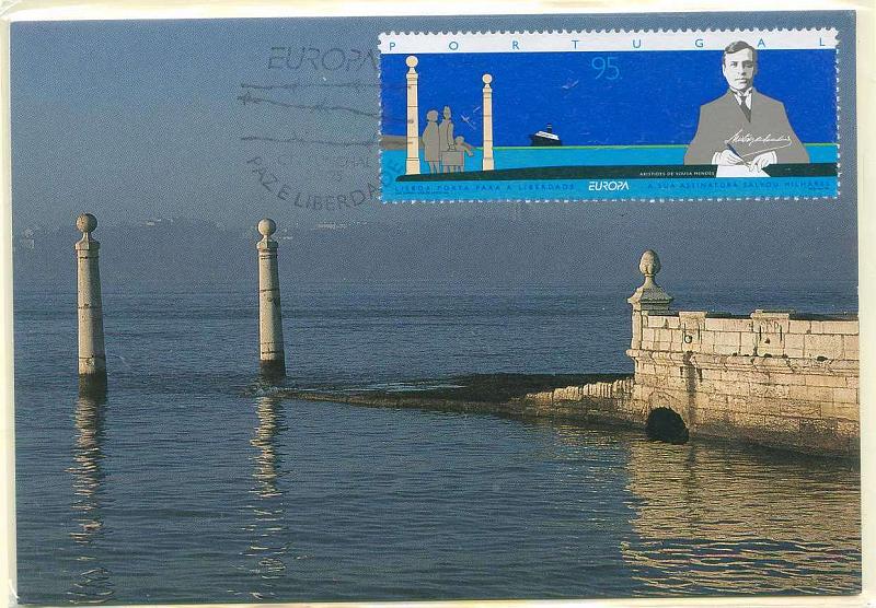22Lis_2310.jpg -     Lote:    2310      Lotes pelo Correio              Descrição:         1995 &mdash; Europa * Paz e Liberdade. Lote de dois postais ilustrados diferentes, com selos concordantes CE2276/77, obliterados com carimbos concordantes do 1.º dia de circulação (05.05.1995).        PM       Valor Base:     &euro; 5,00     Valor Venda:     Retirado     