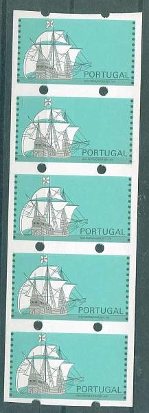 22Lis_2419.jpg -     Lote:    2419      Lotes pelo Correio              Descrição:         1993 &mdash; Nau Portuguesa &mdash; Séc. XVI. ETQ7. Tira de 5 etiquetas, sem impressão da taxa.        ETQ       Valor Base:     &euro; 5,00     Valor Venda:     Retirado     