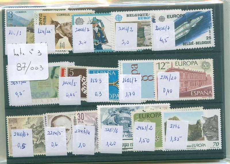 22Lis_2854.jpg -     Lote:    2854      Lotes pelo Correio              Descrição:      EUROPA.   Lote composto por 63 séries completas e diferentes, selos novos, com o valor de catálogo de &euro; 148,00. Lote a ver.        Lote       Valor Base:     &euro; 15,00     Valor Venda:     &euro; 15,00     