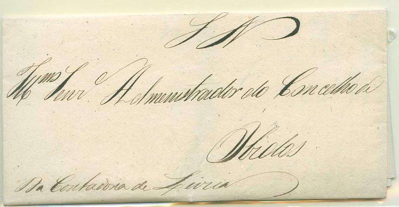 22Lis_2874.jpg -     Lote:    2874      Lotes pelo Correio              Descrição:         1838 &mdash; Carta remetida pela Contadoria de Leiria (24.02.1838) para Óbidos, com instruções pata a cobrança da décima.        Carta       Valor Base:     &euro; 5,00     Valor Venda:     Retirado     