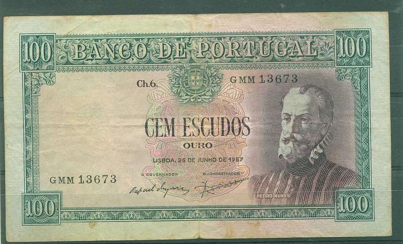 22Lis_2878.jpg -     Lote:    2878      Lotes pelo Correio              Descrição:      Portugal.   Notas. 1961 &mdash; Pedro Nunes. 100$00, chapa 6 de 25.06.57. MBC.        NT       Valor Base:     &euro; 6,00     Valor Venda:     &euro; 6,00     
