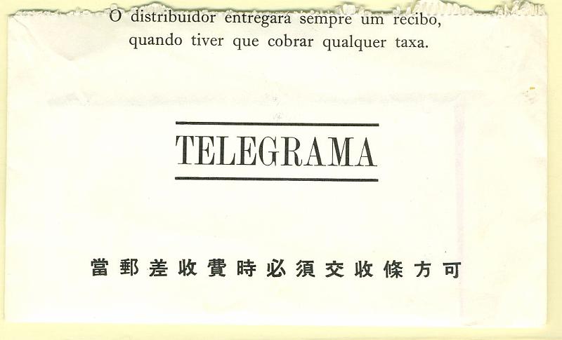 22Lis_2881.jpg -     Lote:    2881      Lotes pelo Correio              Descrição:      Macau.   Sobrescrito de telegrama, com o conteúdo dos CTT de Macau, remetido da Guiné em 10.03.1974.        TLG       Valor Base:     &euro; 2,00     Valor Venda:     &euro; 2,00     