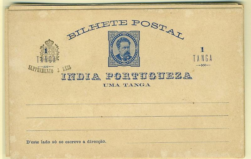 22Lis_2918.jpg -     Lote:    2918      Lotes pelo Correio              Descrição:      Colónias.   Lote de 5 inteiros postais novos, emissões de D. Luís I, de Angola, Moçambique, Companhia de Moçambique e Índia. Lote a ver.        Lote       Valor Base:     &euro; 2,00     Valor Venda:     &euro; 2,00     