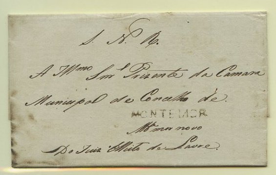 23Lis_0037.jpg -     Lote:    37            Portugal       Descrição:      Montemor   &mdash; A sépia GM MMN1 em carta circulada em Montemor-o-Novo (14.09.1837) isenta de porte.        Carta       Valor Base:     &euro; 20,00     Valor Venda:     &euro; 28,00     