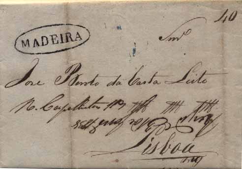 23Lis_0056.jpg -     Lote:    56            Açores e Madeira       Descrição:      Madeira   &mdash; A preto, GM FUN2, em carta datada do Funchal (09.12.37) para Lisboa, com o porte de 40 reis, manuscrito a sépia. Marca muito bem batida.        Carta       Valor Base:     &euro; 120,00     Valor Venda:     Retirado     