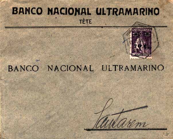 23Lis_0232.jpg -     Lote:    232            Moçambique       Descrição:         1931 &mdash; Ceres, com sobretaxa. Sobrescrito circulado de Tete (12.11.31) para Santarém (09.12.31), com selo de 70c s/ 2E violeta, CE261.        Carta       Valor Base:     &euro; 10,00     Valor Venda:     Retirado     