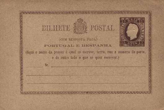 23Lis_0270.jpg -     Lote:    270            Portugal       Descrição:         1878/79 &mdash; D. Luís I. Fita Direita. Impressão com relevo. OM3, 15+15 reis castanho-vermelho, cartolina média rugosa.        IN       Valor Base:     &euro; 20,00     Valor Venda:     Retirado     