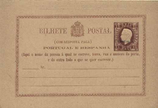 23Lis_0305.jpg -     Lote:    305            Portugal       Descrição:         1885 &mdash; Reimpressões. D. Luís I. Fita Direita. Impressão com relevo. OM3, 15+15 reis castanho, cunho I, cartolina amarela lisa, com sobrecarga "SPECIMEN" a preto. Emitidos apenas 500 exemplares. MB e MR.        IN/R       Valor Base:     &euro; 20,00     Valor Venda:     Retirado     