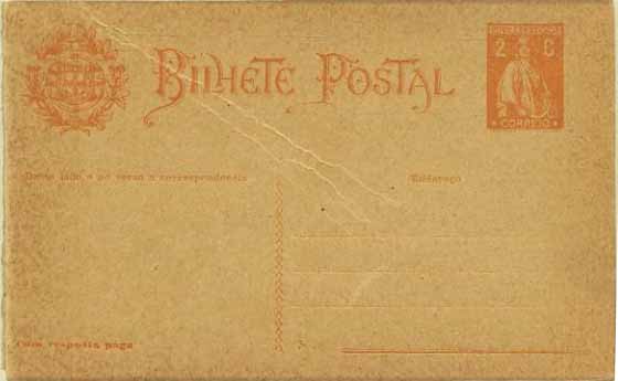 23Lis_0354.jpg -     Lote:    354            Portugal       Descrição:         1918/20 &mdash; Ceres. OM63 2C+2C, laranja sobre cartolina camurça. Novo. Dobra oblíqua.        IN       Valor Base:     &euro; 25,00     Valor Venda:     Retirado     