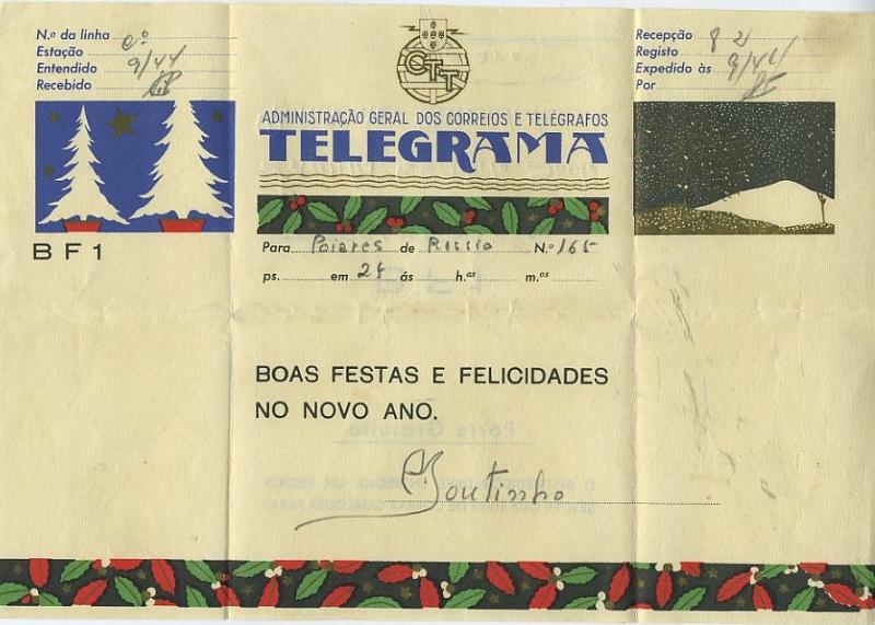 23Lis_0444.jpg -     Lote:    444            Portugal       Descrição:         1936 &mdash; Impressos de Telegramas Directos e Autógrafos. OM1 BF1. Telegrama ilustrado, circulado.         IC       Valor Base:     &euro; 8,00     Valor Venda:     Retirado     