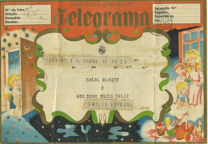 23Lis_0449.jpg -     Lote:    449            Portugal       Descrição:         1940 &mdash; Impressos de Telegramas Directos e Autógrafos. OM13 BF2. Telegrama ilustrado, circulado.         IC       Valor Base:     &euro; 6,00     Valor Venda:     Retirado     