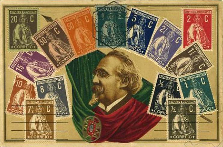 23Lis_0665.jpg -     Lote:    665                   Descrição:         Temáticos. Filatelia e figuras da República. Postal ilustrado com relevo, com selos Ceres, Bandeira Nacional e Manuel de Arriaga. Circulado.        PI       Valor Base:     &euro; 10,00     Valor Venda:     Retirado     