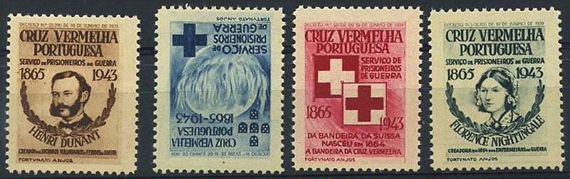 23Lis_0750.jpg -     Lote:    750                   Descrição:         Vinhetas. 1944 &mdash; Cruz Vermelha Portuguesa. Serviço de Prisioneiros de Guerra. Eládio dos Santos 125/128. Série completa.        ***       Valor Base:     &euro; 5,00     Valor Venda:     Retirado     