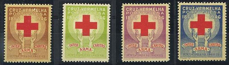 23Lis_0753.jpg -     Lote:    753                   Descrição:         Vinhetas. 1946 &mdash; Cruz Vermelha Portuguesa. "Inter Arma Caritas 1865-1946". Série completa.        ***       Valor Base:     &euro; 5,00     Valor Venda:     Retirado     