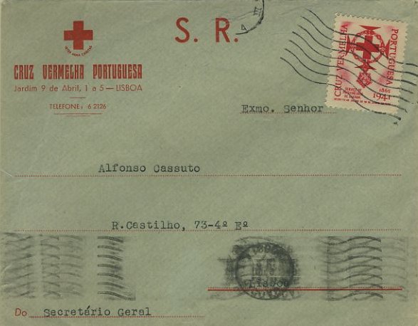 23Lis_0754.jpg -     Lote:    754                   Descrição:         Vinhetas. Cruz Vermelha Portuguesa. Sobrescrito circulado isento de franquia em Lisboa (20.07.1949) com vinheta de 1941 &mdash; Serviço de Prisioneiros de Guerra.        Carta       Valor Base:     &euro; 10,00     Valor Venda:     &euro; 38,00     