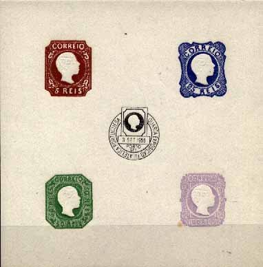23Lis_0765.jpg -     Lote:    765                   Descrição:         Vinhetas. Quarta Exposição Filatélica Portuguesa * Porto (03.09.1955). Vinheta com reprodução dos selos de D. Pedro V, cabelos lisos.        *       Valor Base:     &euro; 5,00     Valor Venda:     Retirado     