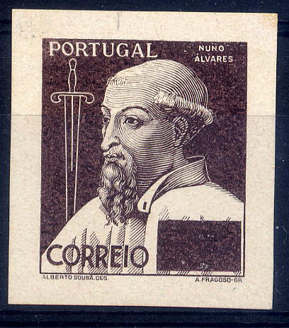 23Lis_1030.jpg -     Lote:    1030            Portugal       Descrição:         1937 &mdash; D. Nuno Alvares Pereira. Emissões projectadas. Tipo III. Prova não denteada em castanho escuro. OM2207. MB e R.        PRV       Valor Base:     &euro; 30,00     Valor Venda:     &euro; 55,00     