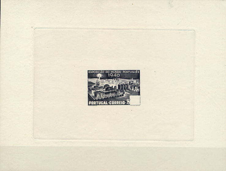 23Lis_1044.jpg -     Lote:    1044            Portugal       Descrição:         1940 &mdash; Centenários da Fundação e Restauração. Tipo I (Março). Prova de cunho em preto. OM2251. MB        PRV       Valor Base:     &euro; 25,00     Valor Venda:     &euro; 36,00     