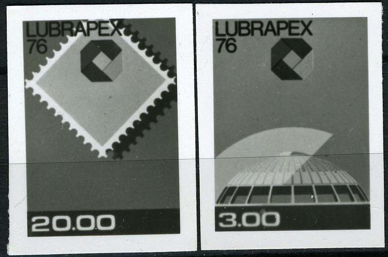23Lis_1058.jpg -     Lote:    1058            Portugal       Descrição:         1976 &mdash; Exposição Filatélica &mdash; Lubrapex'76. Série completa em provas fotográficas a preto e branco não denteadas. B e R.        PRV       Valor Base:     &euro; 6,00     Valor Venda:     Retirado     