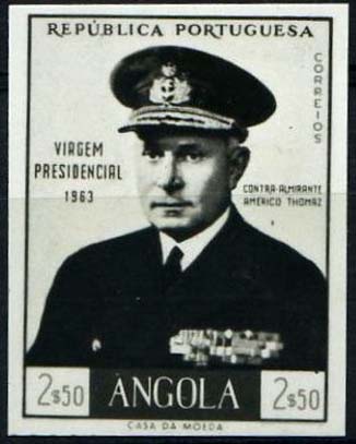23Lis_1100.jpg -     Lote:    1100            Angola       Descrição:         1963 &mdash; Viagem presidencial. CE456, 2$50 policromo. Prova a preto e branco, não denteada. B e R.        PRV       Valor Base:     &euro; 5,00     Valor Venda:     &euro; 8,00     