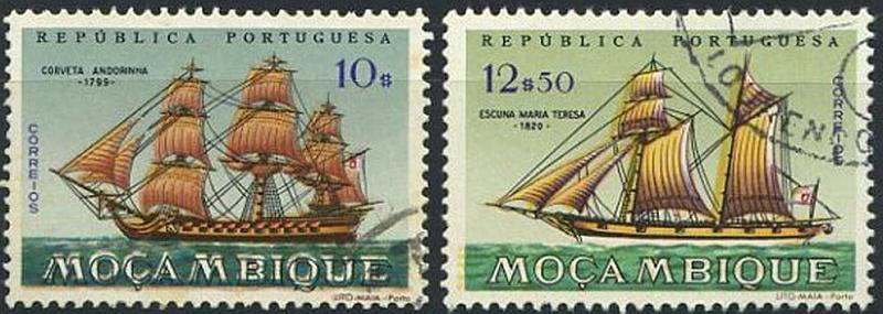 23Lis_1209.jpg -     Lote:    1209            Moçambique       Descrição:         1963 &mdash; Barcos Portugueses. CE474/75. Lote de dois selos: 10$00 com a impressão da cor verde deslocada + 12$50 com a impressão da cor amarela deslocada.        O       Valor Base:     &euro; 6,00     Valor Venda:     &euro; 6,00     