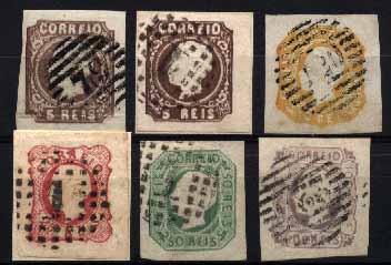 23Lis_1267.jpg -     Lote:    1267            Portugal       Descrição:         1862/64 &mdash; D. Luís I. CE14/18. Série completa + selo adicional de 5 reis. Todos os selos com margens muito largas. Selos de muito boa qualidade. Valor de catálogo &euro; 456.90.        O       Valor Base:     &euro; 90,00     Valor Venda:     &euro; 90,00     