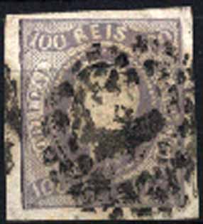 23Lis_1276.jpg -     Lote:    1276            Portugal       Descrição:         1866/67 &mdash; D. Luís I. Fita curva, não denteados. CE25, 100 reis lilás malva, com margens normais. Valor de catálogo &euro; 168,00.        O       Valor Base:     &euro; 25,00     Valor Venda:     &euro; 25,00     